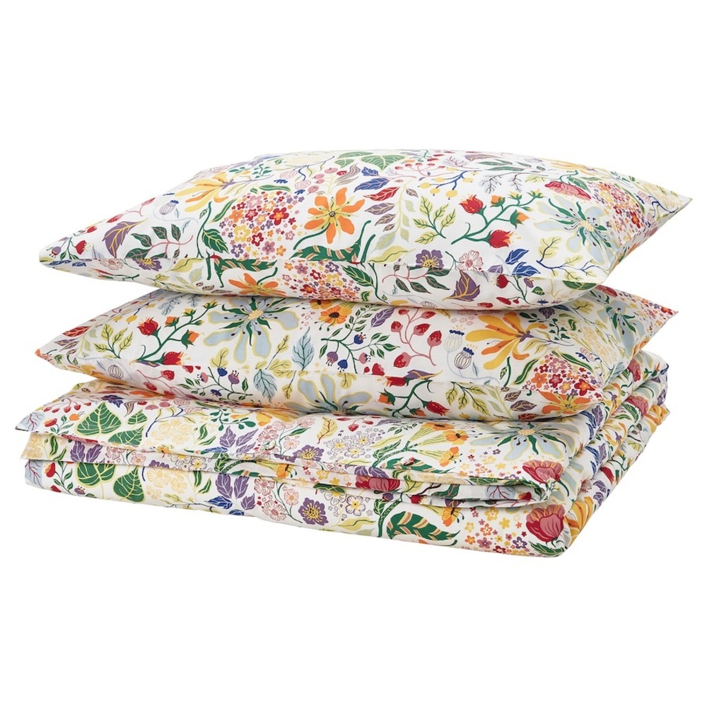 STRANDLUMMER Duvet cover & pillowcases, floral, King Size - Picture 2 of 6